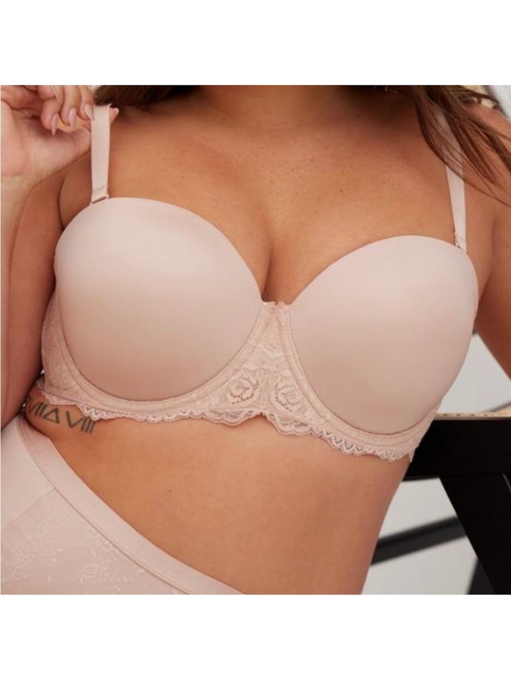 TORRID 44H Lightly Lined Strapless Bra Beige